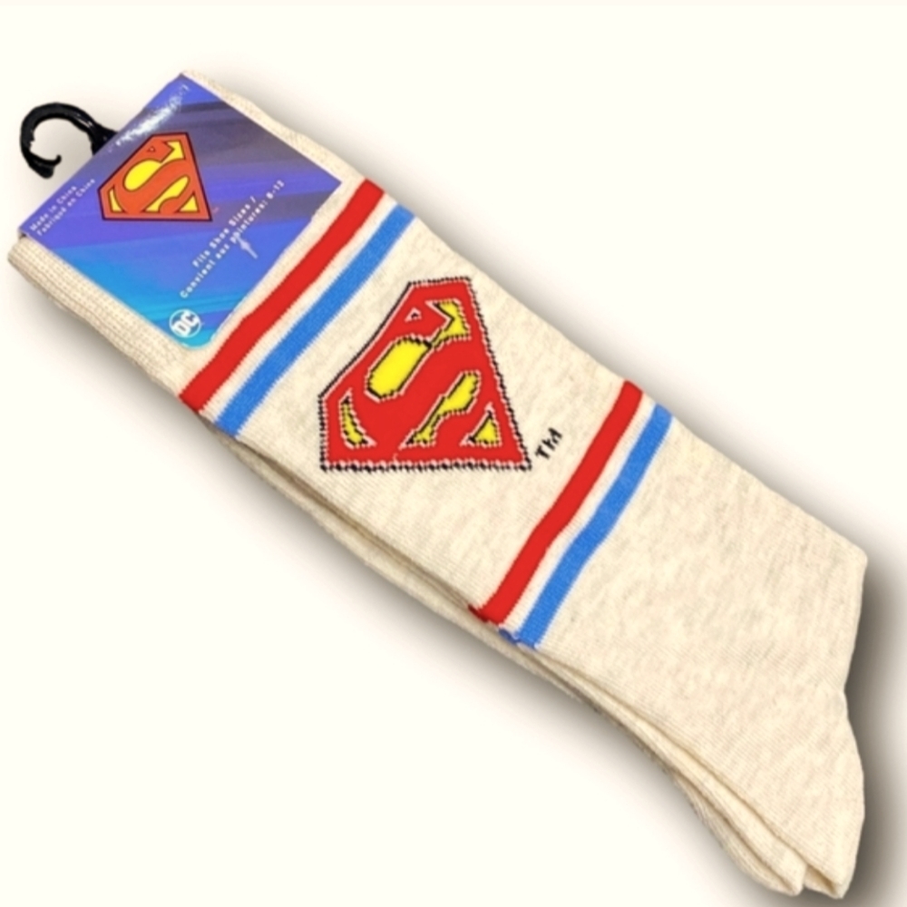 4/$25  DC Comics Superman Novelty Crew Socks New